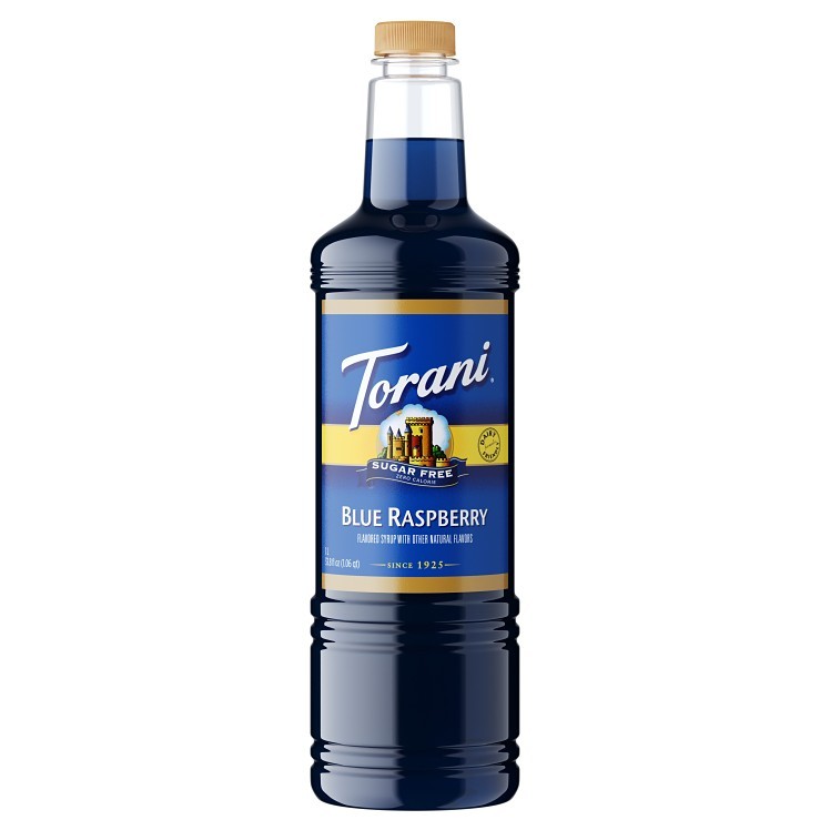 TORANI BLUE RASPBERRY DAIRY FRIENDLY SUGAR FREE SYRUP PET 1