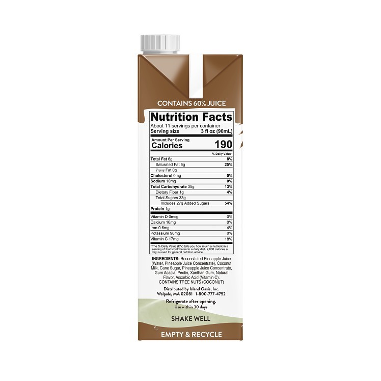 ISLAND OASIS BAR MIX PINA COLADA