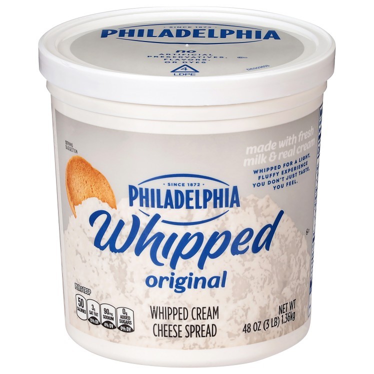 PHILADELPHIA WHIPPED CREAM CHEESE TUB