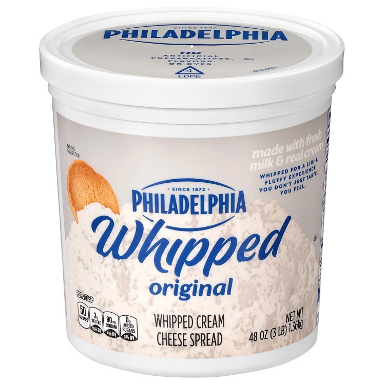 PHILADELPHIA WHIPPED CREAM CHEESE TUB