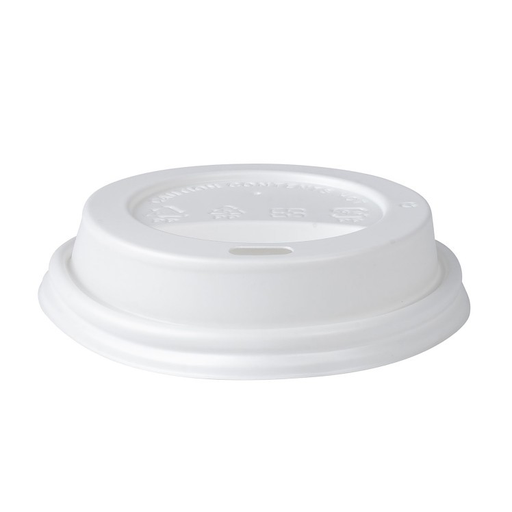 JOVIALS WHITE POLYPROPYLENE DOME SIP LID - FITS 8OZ CUP