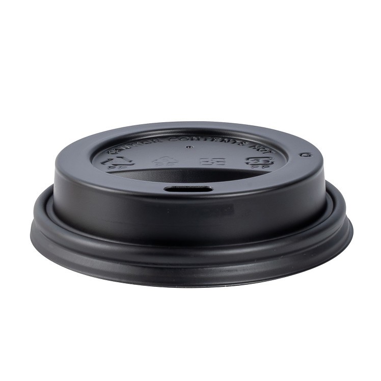 JOVIALS BLACK POLYPROPYLENE DOME SIP LID - FITS 8OZ CUP