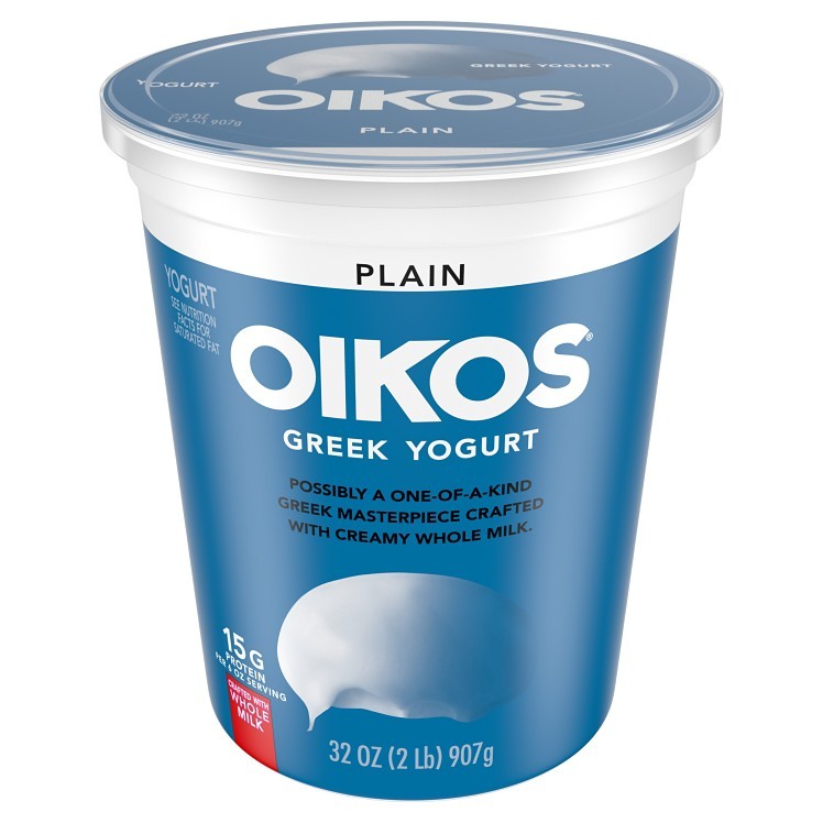 DANNON OIKOS YOGURT PLAIN GREEK TUB REF