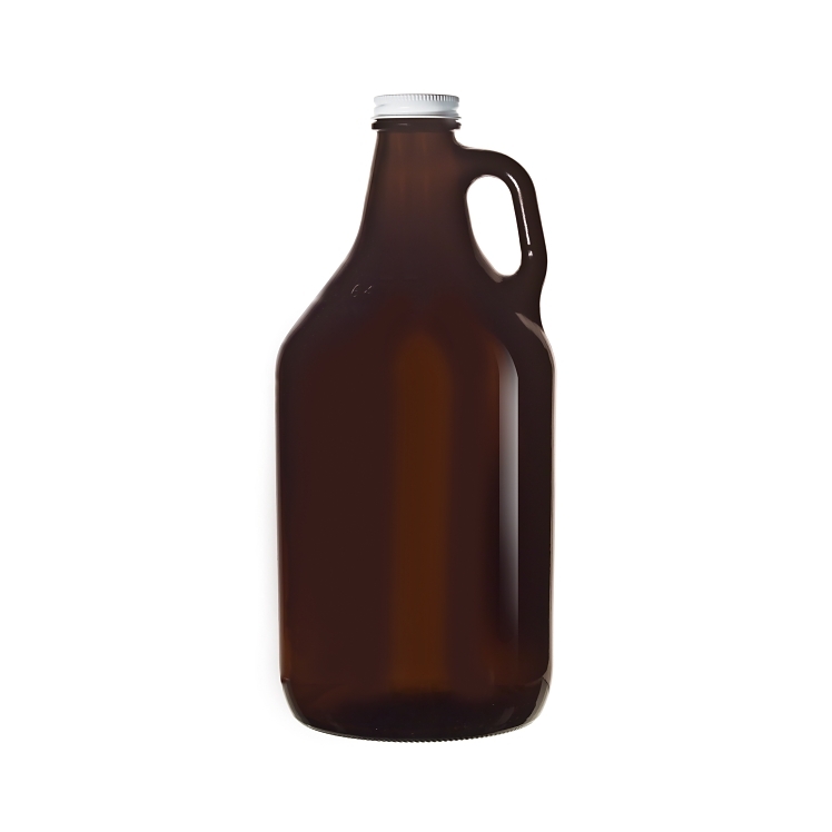 LIBBEY GLASS AMBER GROWLER WITH LID 64OZ