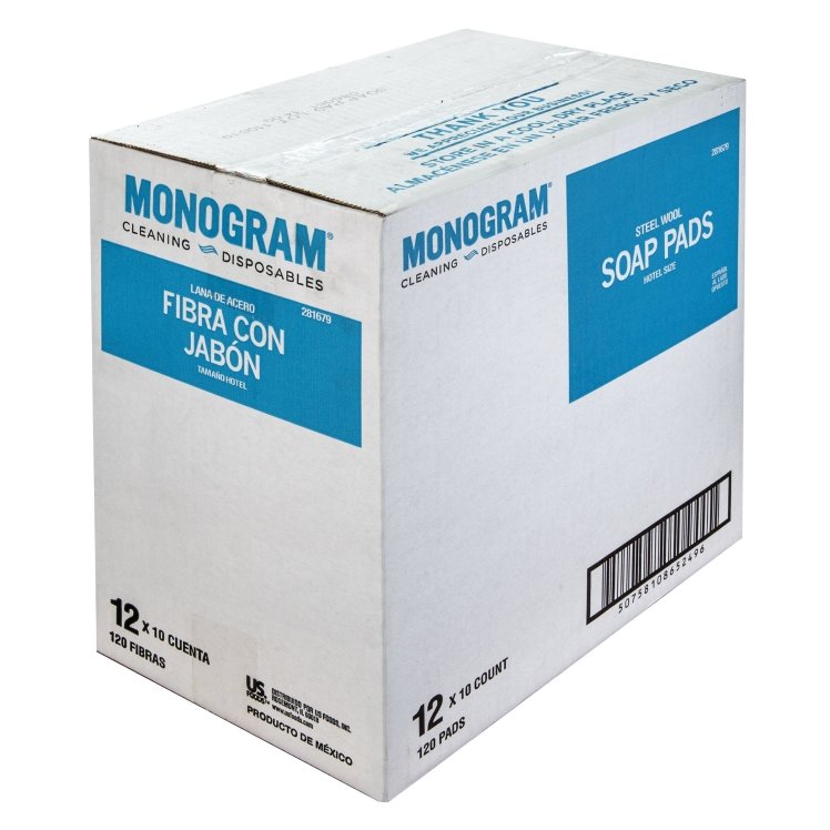 Monogram Hotel Soap Wool Steel Scrubber